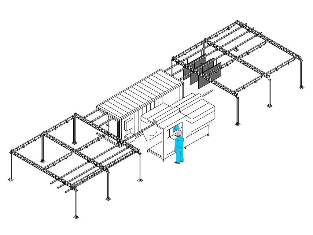 Manual Powder Coating Production Line Spraying Machine