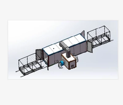 Horno túnel transportador aéreo, calefacción a gas, horno de curado de recubrimiento en polvo para línea de producción de perfiles de aleación de aluminio